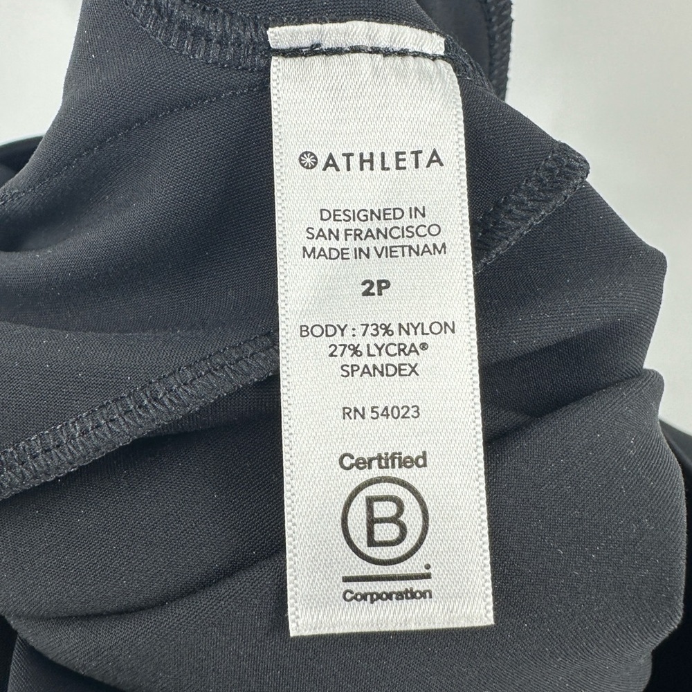 Athleta Womens Stellar Flare Trouser Pants Size 2 Petite Black Zip Leg Stretch - Picture 7 of 12